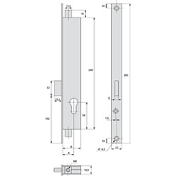 Serrure 3 points pêne dormant variaxe 36 mm - STREMLER - 2272.36.0