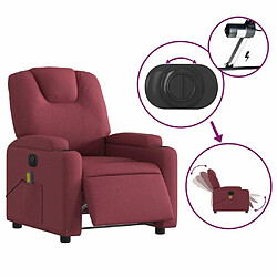 Maison Chic Fauteuil Relax pour salon, Fauteuil de massage inclinable électrique Rouge bordeaux Tissu -GKD65434 pas cher