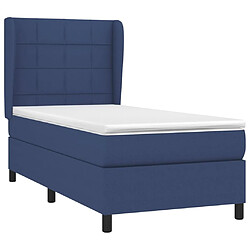 Avis Maison Chic Lit Adulte - Lit simple Lit à sommier tapissier avec matelas moelleux - Meuble de Chambre - Bleu 90x200 cm Tissu -MN46942