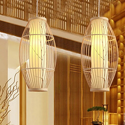 Wewoo Lampe suspendue Luminaire Salon Home Decoration Creative Lustre Bambou Peau de Mouton Chinois (Blanc Chaud) pas cher