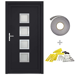 vidaXL Porte d'entrée anthracite 88x200 cm PVC