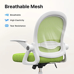 Avis BIGZZIA Chaise de bureau | Fauteuil avec housse en maille respirante | ergonomique | accoudoirs rabattables & réglable en hauteur | Vert