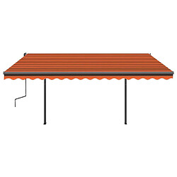 Acheter vidaXL Auvent manuel rétractable avec poteaux 4x3 m Orange et marron