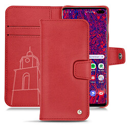 Housse cuir Samsung Galaxy S10 5G - Rabat portefeuille - Rouge troupelenc ( Pantone #AB191A ) - NOREVE