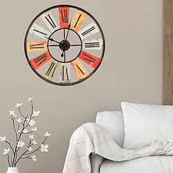 Avis Métal Horloge Murale Grand Horloge Silencieuse 67cm avec Grand Chiffres Romains Fer Horloges pour Salon Cuisine Café Maison bureau Décor