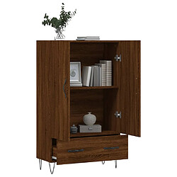 Avis vidaXL Buffet haut chêne marron 69,5x31x115 cm bois d'ingénierie