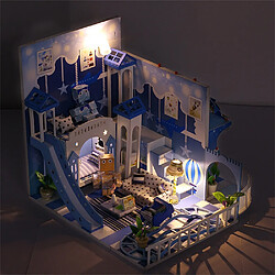 DIY Maison de Noël miniature Assemblez LED Dollhouse Furniture Kit cadeau de Noël