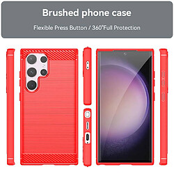 Htdmobiles Coque pour Samsung Galaxy S24 Ultra 5G - housse etui silicone gel carbone + verre trempe - ROUGE