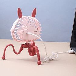 Acheter JJBRDZ-Dessins Animés Mignons Poulpe Ventilateurs USB Portables Support de Poussette de Bébé Portable Ventilateur Silencieux Mini Ventilateurs de Support (Oreille De Lapin Vert)