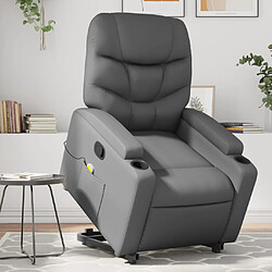 vidaXL Fauteuil inclinable de massage Gris Similicuir