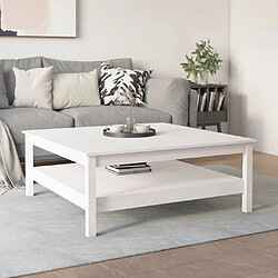 Acheter ComfortXL Table Basse Blanc 100x100x40 Cm Bois Massif De Pin