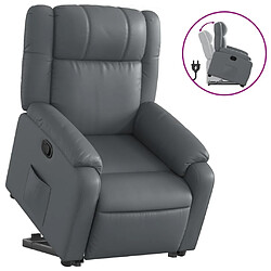 vidaXL Fauteuil inclinable Gris Similicuir