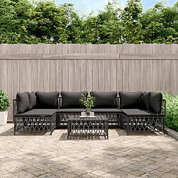 Maison Chic Salon de jardin 7 pcs + coussins - Mobilier/Meubles de jardin - Table et chaises d'extérieur anthracite acier -MN31446