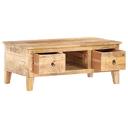 vidaXL Table basse 100x55x40 cm Bois de manguier brut