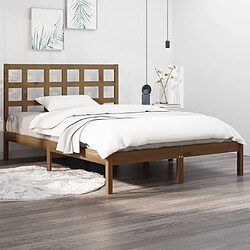 vidaXL Cadre de lit sans matelas marron miel 200x200 cm bois massif