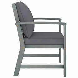 Avis Maison Chic Lot de 2 Chaises de jardin,Fauteuil d'extérieur avec coussins gris foncé Bois d'acacia -MN55751