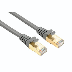 Hama Câble réseau "droit" cat5e.rj45 stp. blindé .qualité 1.gris.10m