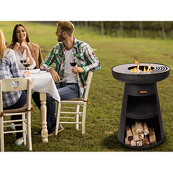 Avis Purline Barbecue rond avec plaque d'acier ronde et grille