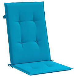 Acheter vidaXL Coussins de chaise de jardin à dossier haut lot de 2 bleu tissu