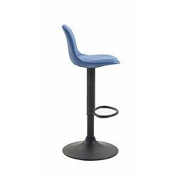 Avis Decoshop26 Tabouret de bar en tissu bleu et cadre en métal noir hauteur réglable pieds trompette 10_0001048