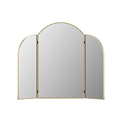 Vente-Unique Miroir de barbier en métal doré - L. 85 x H. 70.5 cm - Doré - QIANA