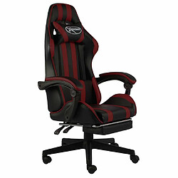 Maison Chic Fauteuil de jeux vidéo avec repose-pied,Fauteuil Gamer du Bureau Noir/bordeaux Similicuir -MN28958