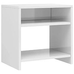 vidaXL Table de chevet Blanc brillant 40x30x40 cm bois d'ingénierie