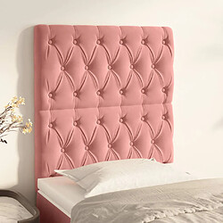 vidaXL Têtes de lit 2 pcs Rose 80x7x78/88 cm Velours