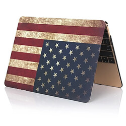 Wewoo Housse Étui pour Macbook 12 pouces Modèle de drapeau américain givré de protection en plastique dur