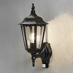 Lumière Grande Lanterne d'Extérieur Classique Up Light PIR Noir, IP44