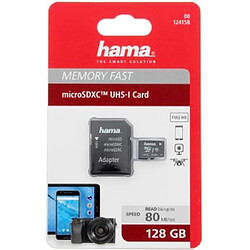 Hama MicroSDXC 128 Go classe 10 UHS-I 80 Mo/s + adaptateur/mobile