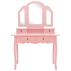 Helloshop26 Ensemble de coiffeuse et tabouret 100 x 40 x 146 cm rose 02_0006377