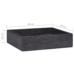 vidaXL Lavabo Noir 40x40x10 cm Marbre pas cher