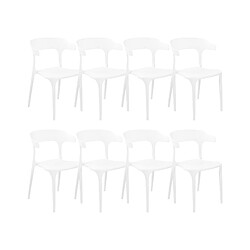 Beliani Lot de 8 chaises GUBBIO Matière synthétique Blanc