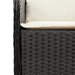 Maison Chic Ensemble à manger d'extérieur 7 pcs avec coussins,Salon de jardin,Mobilier de jardin Noir Résine tressée -GKD236751 pas cher