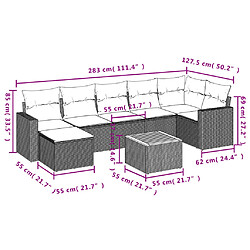 Avis Maison Chic Ensemble Tables et chaises d'extérieur 8 pcs avec coussins,Salon de jardin noir résine tressée -GKD602302