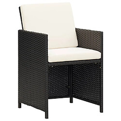 Maison Chic Lot de 2 Chaises de jardin,Fauteuil d'extérieur avec coussins Résine tressée Noir -MN62128