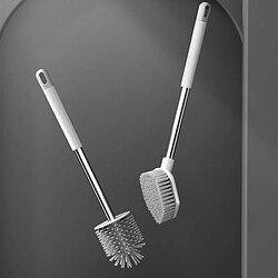 Acheter Universal Brosse de toilette en silicone pour la salle de bains Outil de nettoyage à manches longues Accessoires de salle de bains pour la maison | Brosse de toilette à cheveux souples