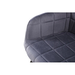 Acheter Life Interiors Set of 8 Camden Velvet Upholstered Square Seam Chairs Dark Gray