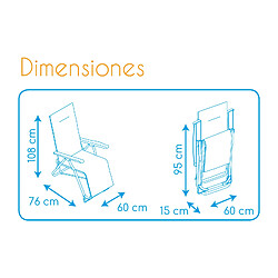 Acheter Fauteuil de Jardin Relax Solenny 5 Positions 76x60x108 cm Chaise Longue Rembourrage 3 cm