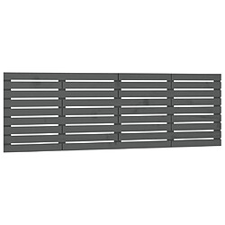 vidaXL Tête de lit murale Gris 206x3x63 cm Bois massif de pin