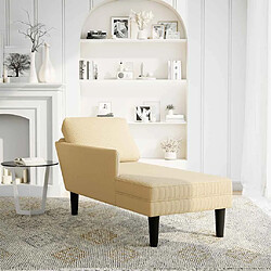 vidaXL Chaise longue avec coussin tissu en velours côtelé