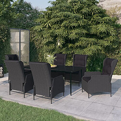 vidaXL Ensemble de salle à manger de jardin 7 pcs Gris foncé