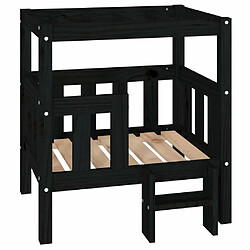 Maison Chic Niche Lit pour chien | Panier couchage pour chien Noir 65,5x43x70 cm Bois de pin solide -GKD33130