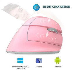 Avis Universal Souris sans fil Cliquez sur des souris d'ordinateur vertical (rose)