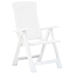 Maison Chic Lot de 2 Chaises inclinables de jardin - Fauteuil d'extérieur Plastique Blanc -MN74104