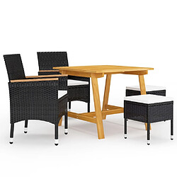 Maison Chic Ensemble de salle à manger de jardin 5 pcs,Table et chaises d'extérieur Noir -GKD377850