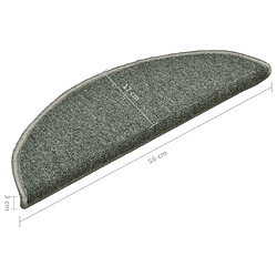 vidaXL Tapis de marches d'escalier 15 pcs Vert foncé 56x17x3 cm pas cher