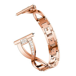 Avis Wewoo Bracelet pour montre connectée en acier inoxydable serti de diamants forme de X de la Galaxy 46 mm or rose