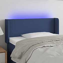 Maison Chic Tête de lit scandinave à LED,meuble de chambre Bleu 103x16x78/88 cm Tissu -MN38745